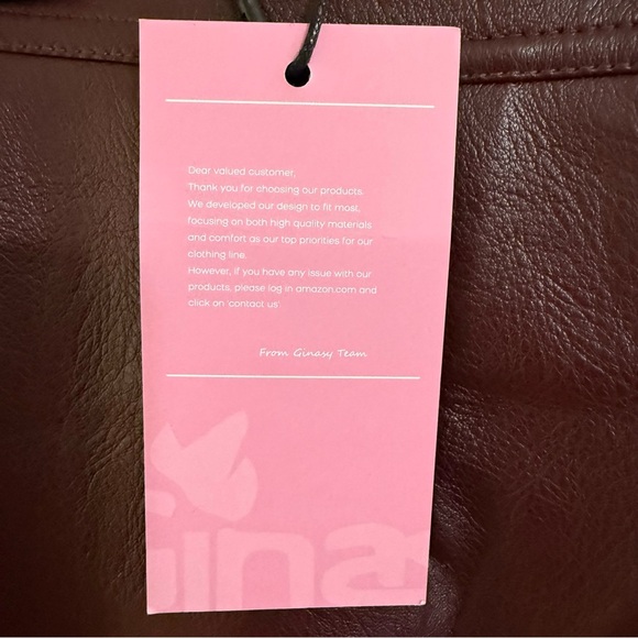 Ginasy Faux leather, a line, wrap , high waisted miniskirt burgundy - Picture 10 of 14